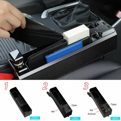 CAR SEAT GAP FILLER ORGANIZER WITH 2 USB PORTS AND 3 CHARGING CABLES - La-Mejor Shop